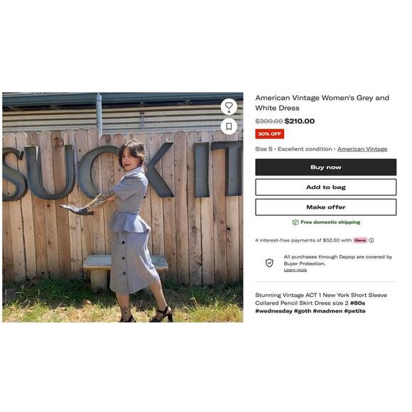 Vintage ACT 1 New York Peplum Pencil Midi Dress Puff Sleeves Collared with Tie 2 - Picture 15 of 16